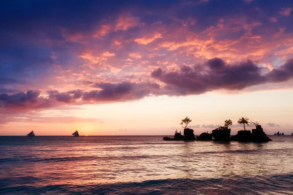 海の上の美しい夕日. — ストック写真