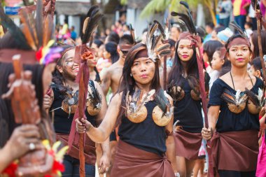 Festival ATI-Atihan on Boracay, Philippines. Is celebrated every clipart