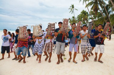 Festival ATI-Atihan on Boracay, Philippines. Is celebrated every clipart