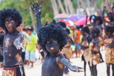 boracay Filipinler üzerinde Festival atı atihan. kutlanan her