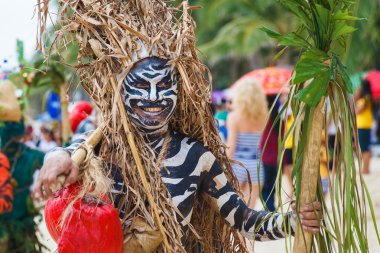 boracay Filipinler üzerinde Festival atı atihan. kutlanan her