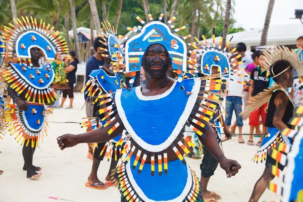 Festival ATI-Atihan em Boracay, Filipinas. É comemorado cada — Fotografia de Stock