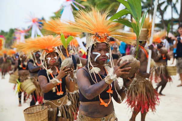 Festival ATI-Atihan on Boracay, Philippines. Is celebrated every — Stock Photo, Image