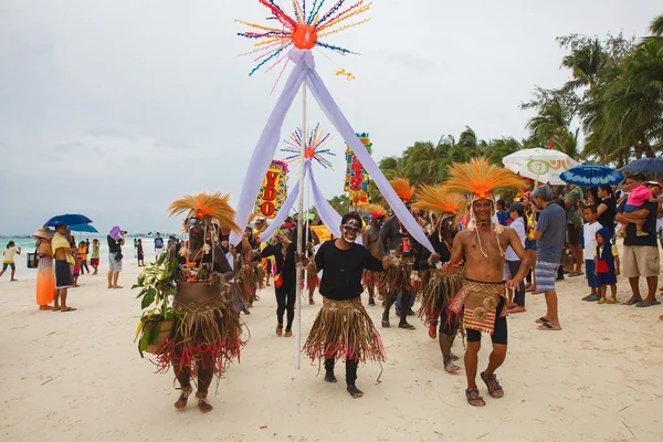 Festival ATI-Atihan a Boracay, Filippine. Si celebra ogni — Foto Stock