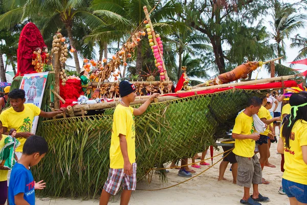 Festival ATI-Atihan a Boracay, Filippine. Si celebra ogni — Foto Stock