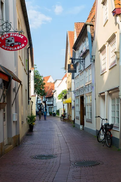 Osnabruck, Germany, July 5, 2021. Street architecture in Osnabruck, the third largest city in the state of Lower Saxony — Stock Photo, Image