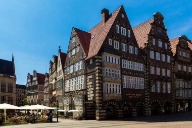 Ortaçağ Hanedan Şehri Bremen 'in tarihi merkezi, Almanya 15 Temmuz 2021