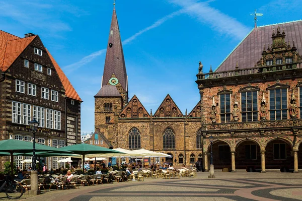 Historické centrum středověkého hanzovního města Brémy, Německo Jily 15, 2021 — Stock fotografie