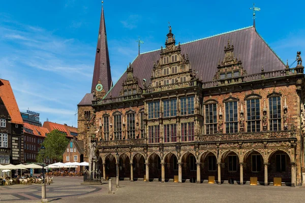 2021年7月15日ドイツ ブレーメンの中世ハンセック市の歴史的中心部にあるMarktplatzまたは市場広場 — ストック写真