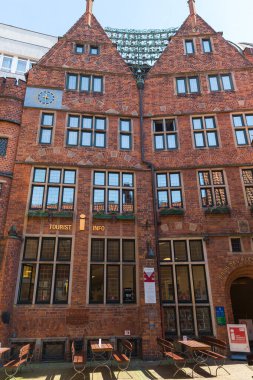 Tarih merkezinin mimarisi Ortaçağ Hanedan şehri Bremen, Almanya, 15 Temmuz 2021