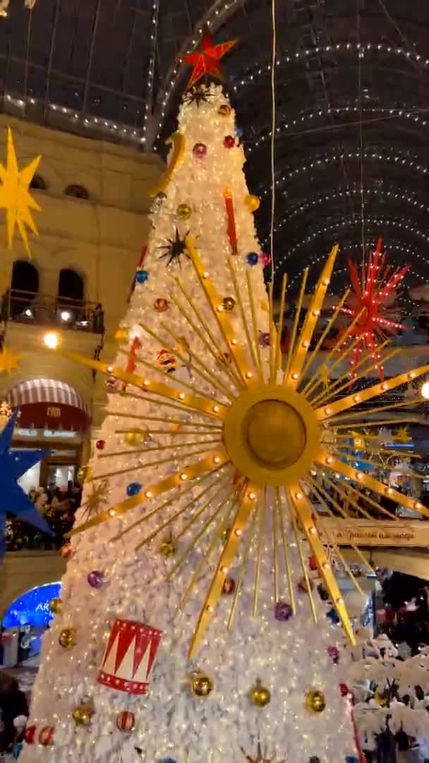 Interior Natal Loja Universal Principal Gum Praça Vermelha Moscou Rússia — Vídeo de Stock