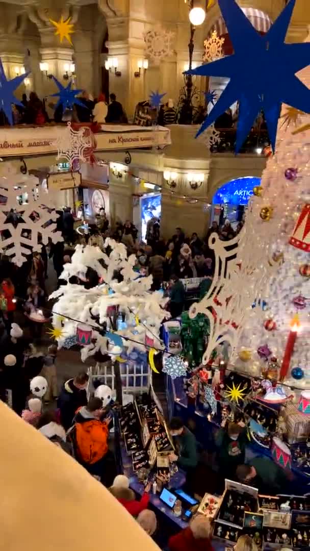 Intérieur Noël Magasin Universel Principal Gum Sur Place Rouge Moscou — Video