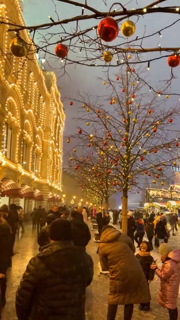 Folk Festivities New Year Christmas Fair Red Square Moscow Russia — стокове відео