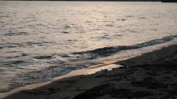Piękny Jesienny Zachód Słońca Plaży — Wideo stockowe