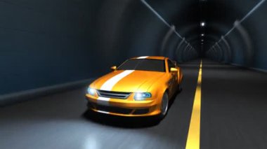 Spor araba bir tünelde yarış