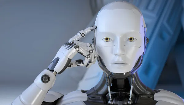 Robot Oppmuntrer Deg Til Tenke Illustrasjon – stockfoto
