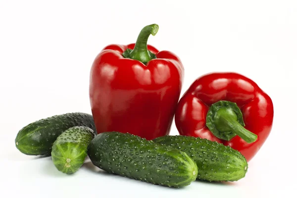 Dolce peperone rosso e cetriolo — Foto Stock