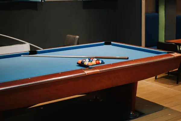 Billiard Pool Table Stick Rack Balls — Stock Photo, Image