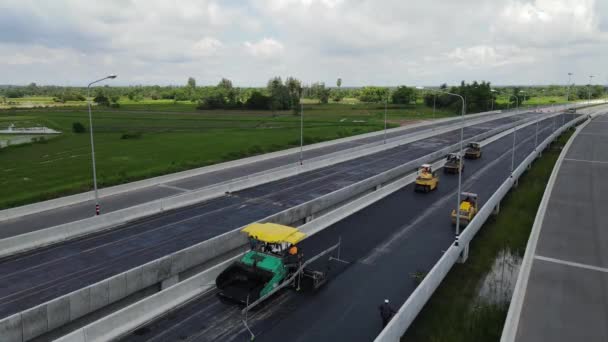 Nakhon Ratchasima Thailand 2020 Eine Straßen Und Brückenbaustelle — Stockvideo