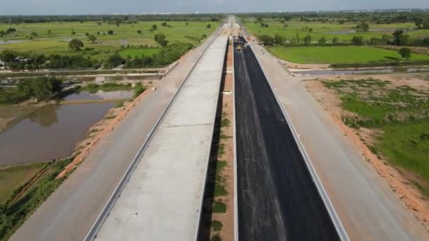 Nakhon Ratchasima Thailand Jul 2020 Situs Konstruksi Jalan Dan Jembatan — Stok Video
