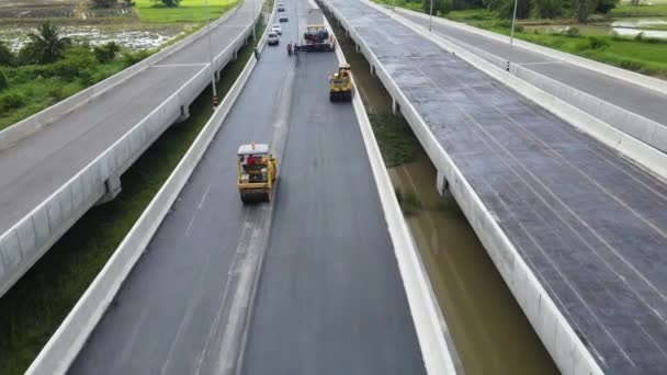 Nakhon Ratchasima Tayland Haziran 2020 Bir Karayolu Köprü Şantiyesi — Stok video