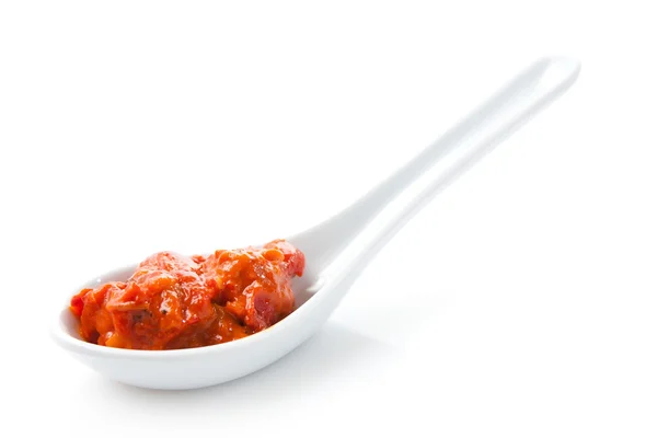 Ajvar 的勺子 — 图库照片