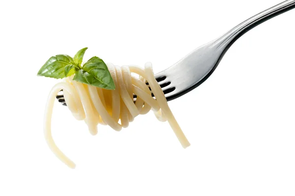 Pasta en un tenedor — Foto de Stock