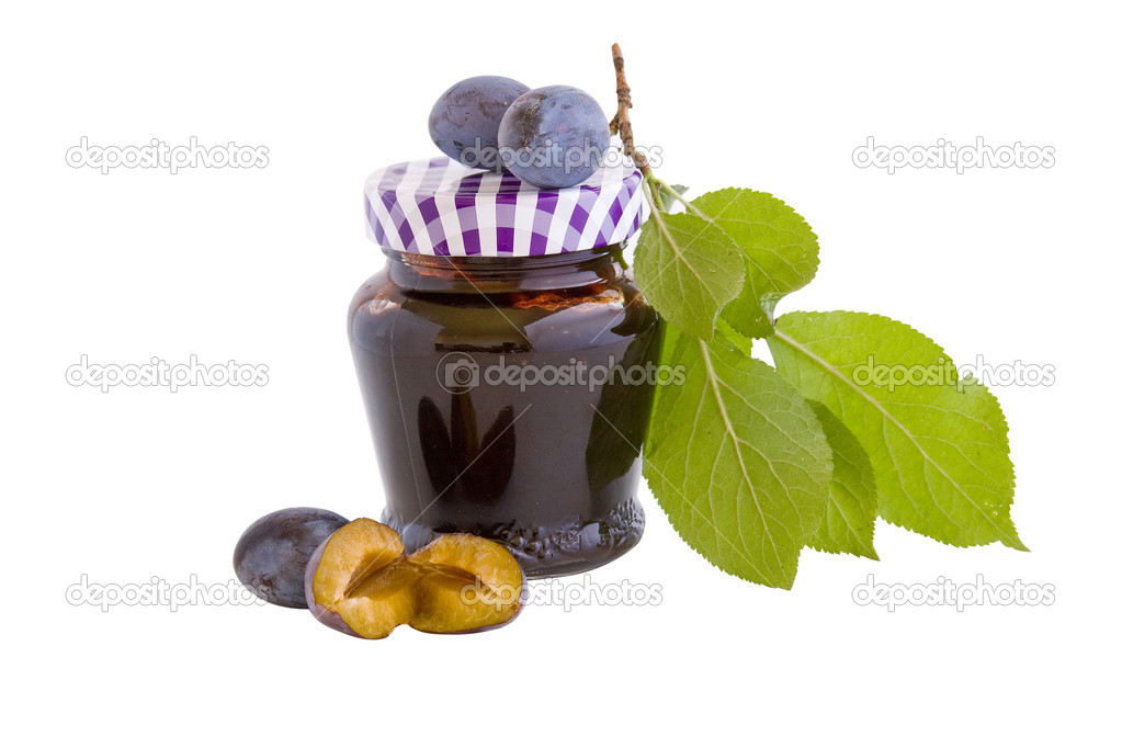 Plum jam with clipping path