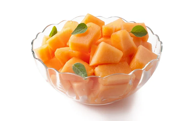 Fresh melon cubes — Stock Photo, Image