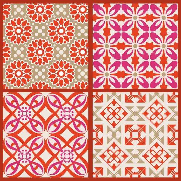 Elegant seamless pattern set — Stock Vector