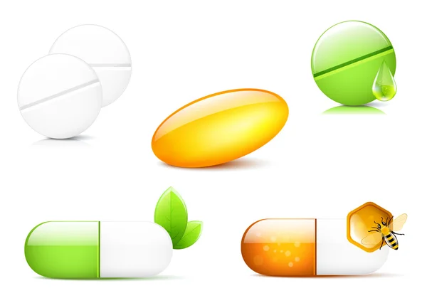 Capsules and Pills — Stock Vector