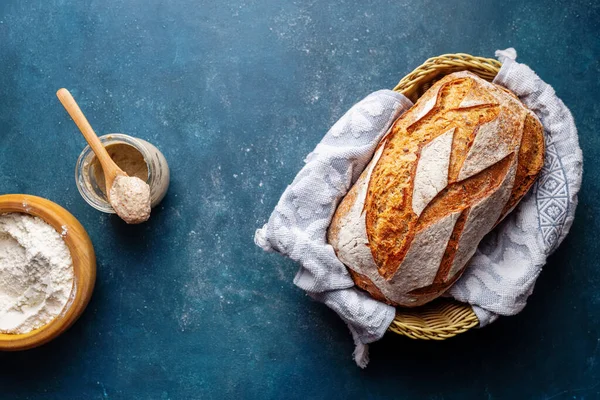 Homemade Organic Rye Bread Beautiful Bread Crispy Crust — Stock Photo, Image