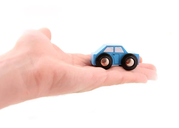 Man hand with toy car — Stock Photo, Image