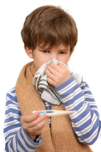 The boy wipes nose — Stock Photo, Image