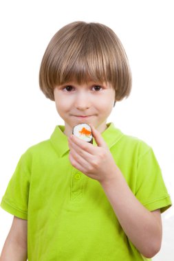 küçük çocuk bir Japon rulo.