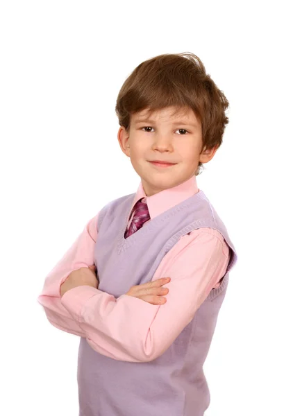 Boy in a pink shirt — Stock Photo, Image