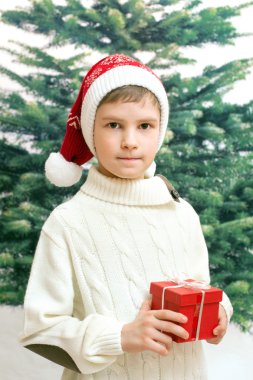 Çocuk Noel hediyesi tutar