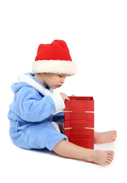 Boy with a gift — Stock Photo, Image