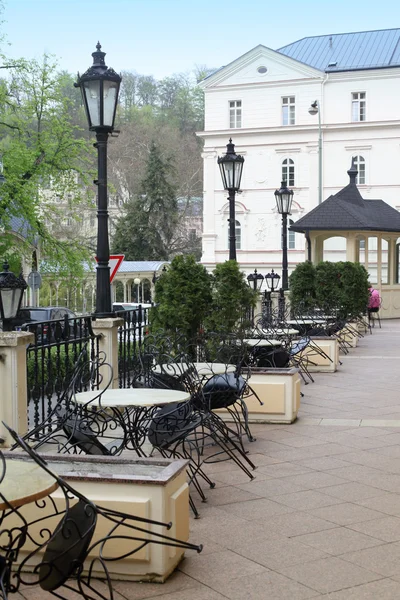 Café vazio em Karlovy Vary — Fotografia de Stock