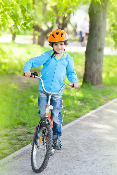 Boy riding   Bicycle — Stock Photo, Image