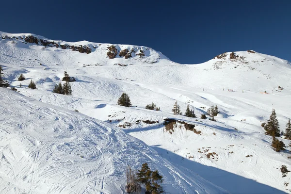 Campi innevati nelle Alpi — Foto Stock