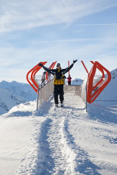 Lyžař na stubnerkogel mountain — Stock fotografie