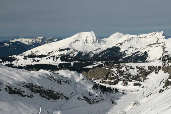 Ski resort in mountain, Avoriaz — Stock Photo, Image