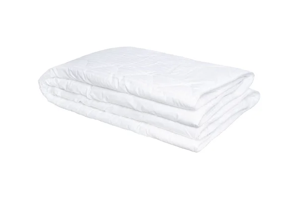 Soft white folded blanket isolated on white — Stock Photo, Image
