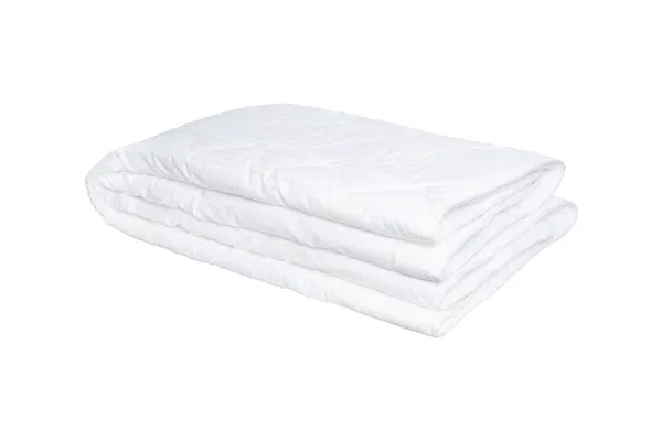 Yumuşak beyaz katlanmış battaniye beyaz üzerinde izole - Stok İmaj