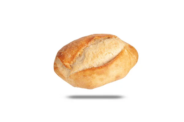 Handgemaakt zelfgemaakt brood. op een witte geïsoleerde achtergrond — Stockfoto
