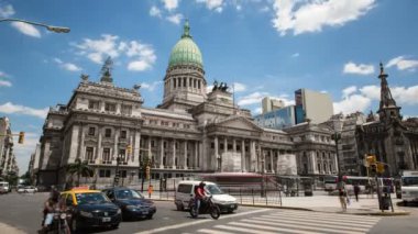 Argentina Buenos Aires Palacio Del Congreso Time Lapse at day
