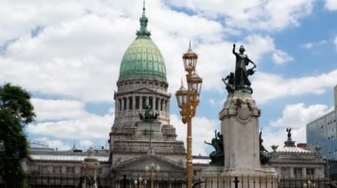 Argentina Buenos Aires Palacio Del Congreso Time Lapse at day