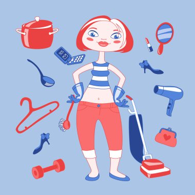 Illustration of housewife clipart