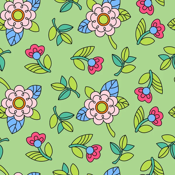 Patrón colorido con flor — Archivo Imágenes Vectoriales